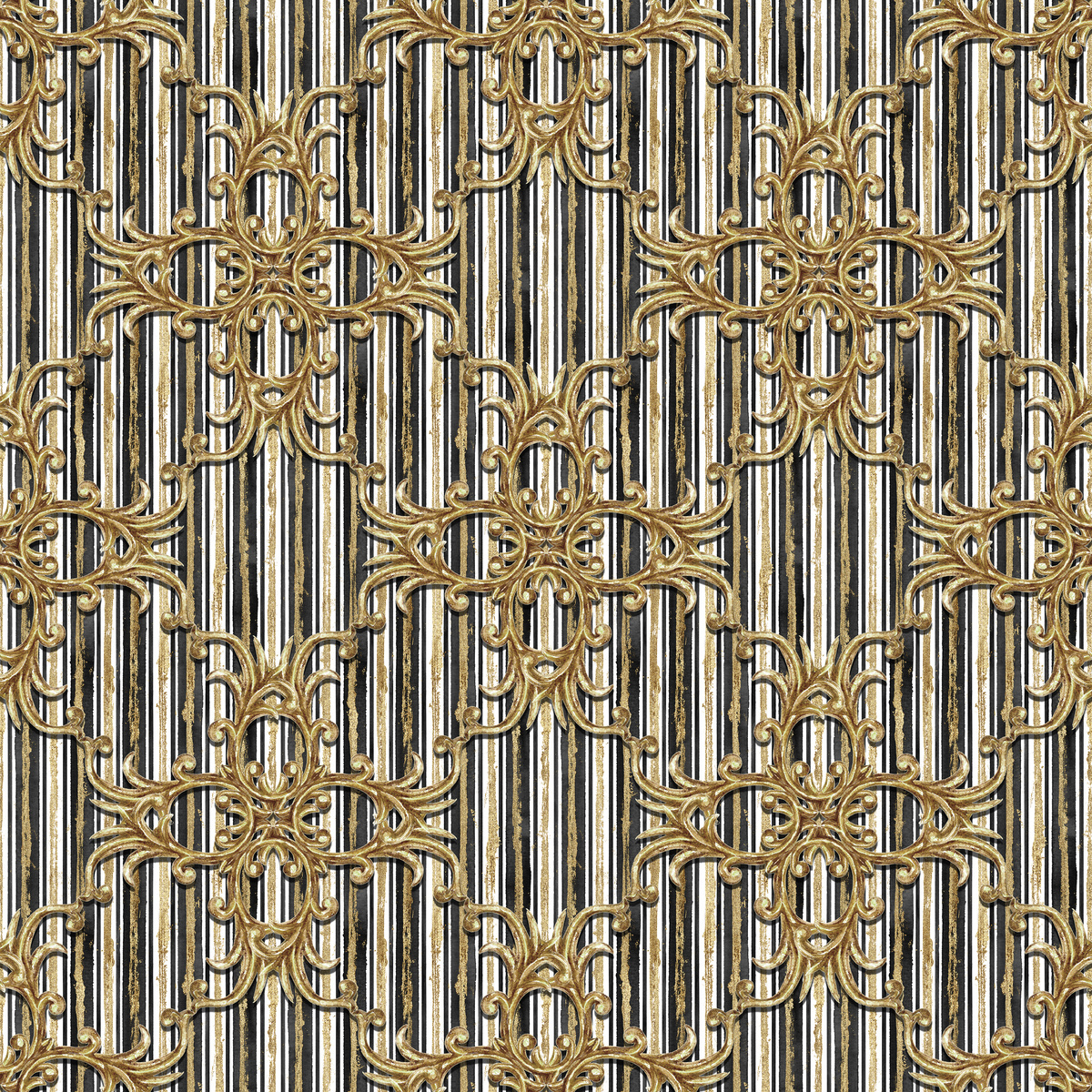 Gold Vintage Flower Pattern