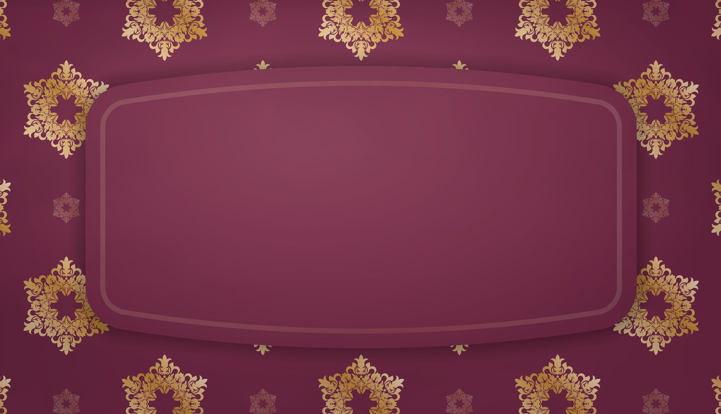 Burgundy Background with Mandala Gold Ornament and Place under Your Text